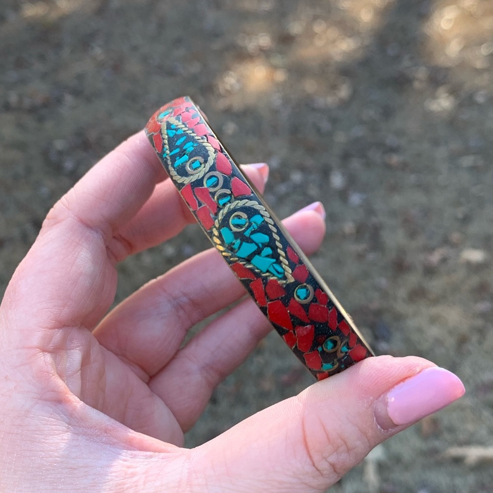 Mosaic Stone Bangle - Picture 7 of 10